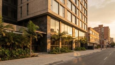 Hotel Montana exterior, fachada con ventanas PVC
